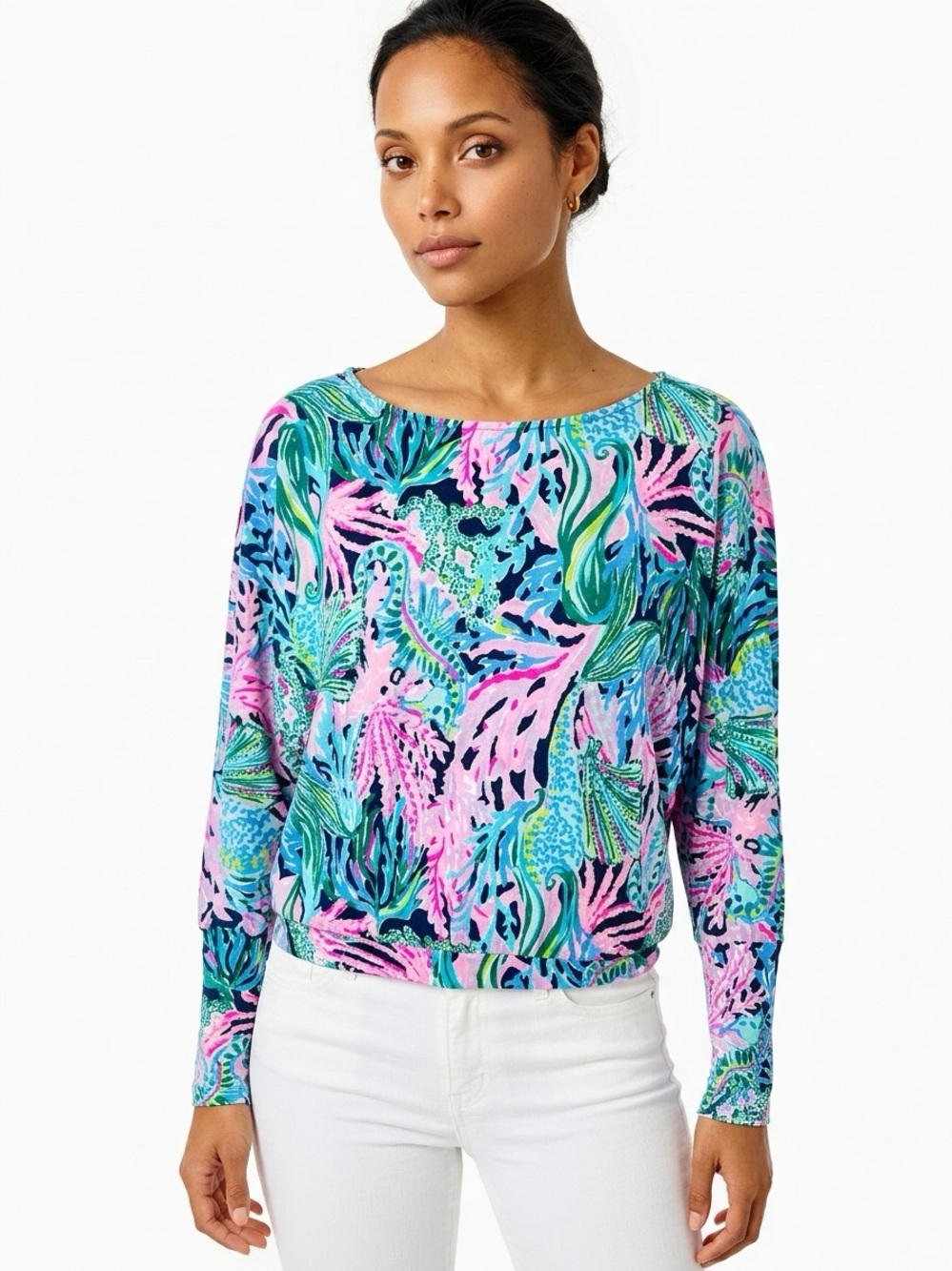 LILLY PULITZER | Vibrant Multi-Color Printed Long Sleeve Top Women's Size XXS